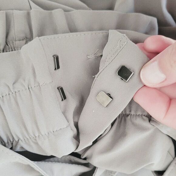 Athleta Skyline II Paper Bag Waist Pants in Light Grey Size 14 Tall - Picture 6 of 12